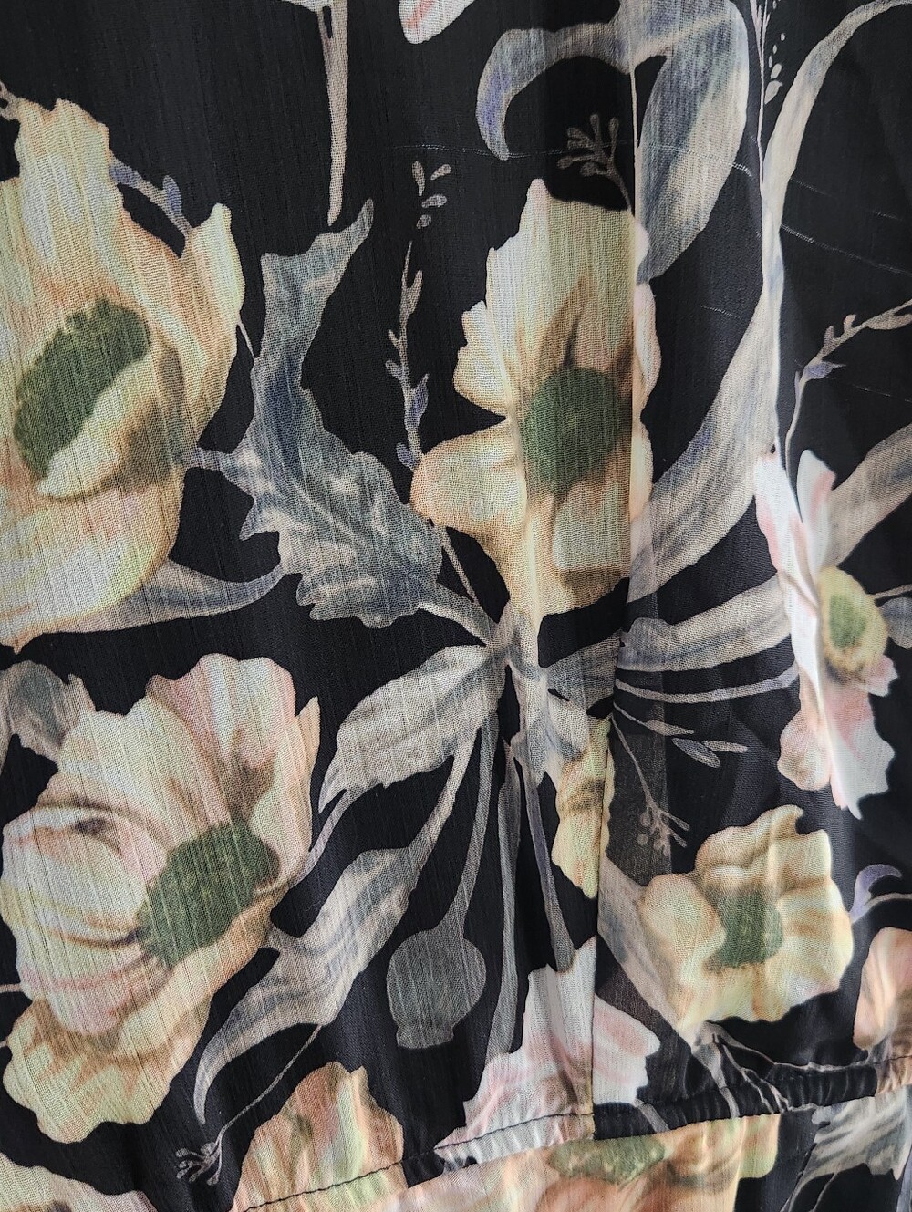 Toleen babydoll floral soft romantic maxi dress tiered sheer sleeves 2XL - Picture 7 of 13